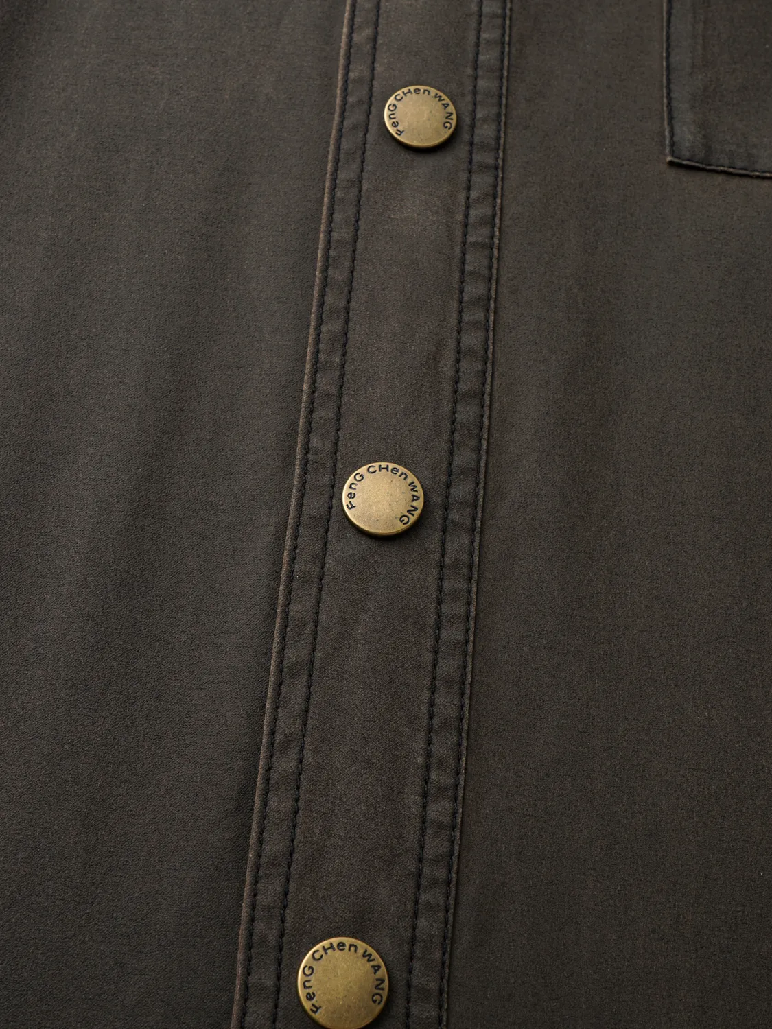 Feng Chen Wang Washed Workwear skjorte lommer