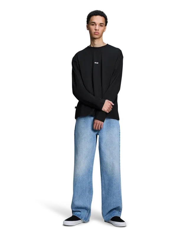 Alis Joshua langærmet t-shirt Solid Black bomuld