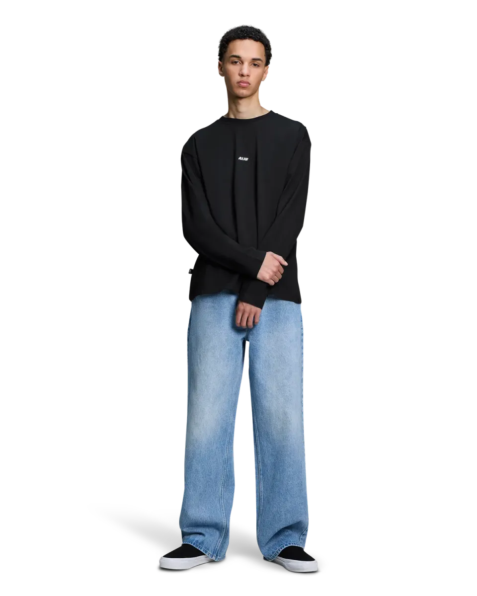 Alis Joshua langærmet t-shirt Solid Black bomuld