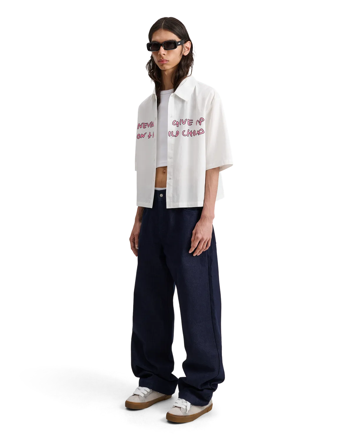 Alis Theotis cropped skjorte off white bomuld
