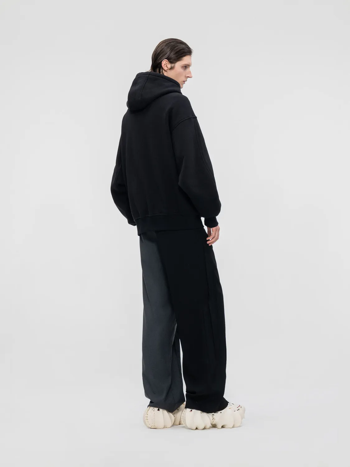 Feng Chen Wang Pleated Hoodie afslappet med logo