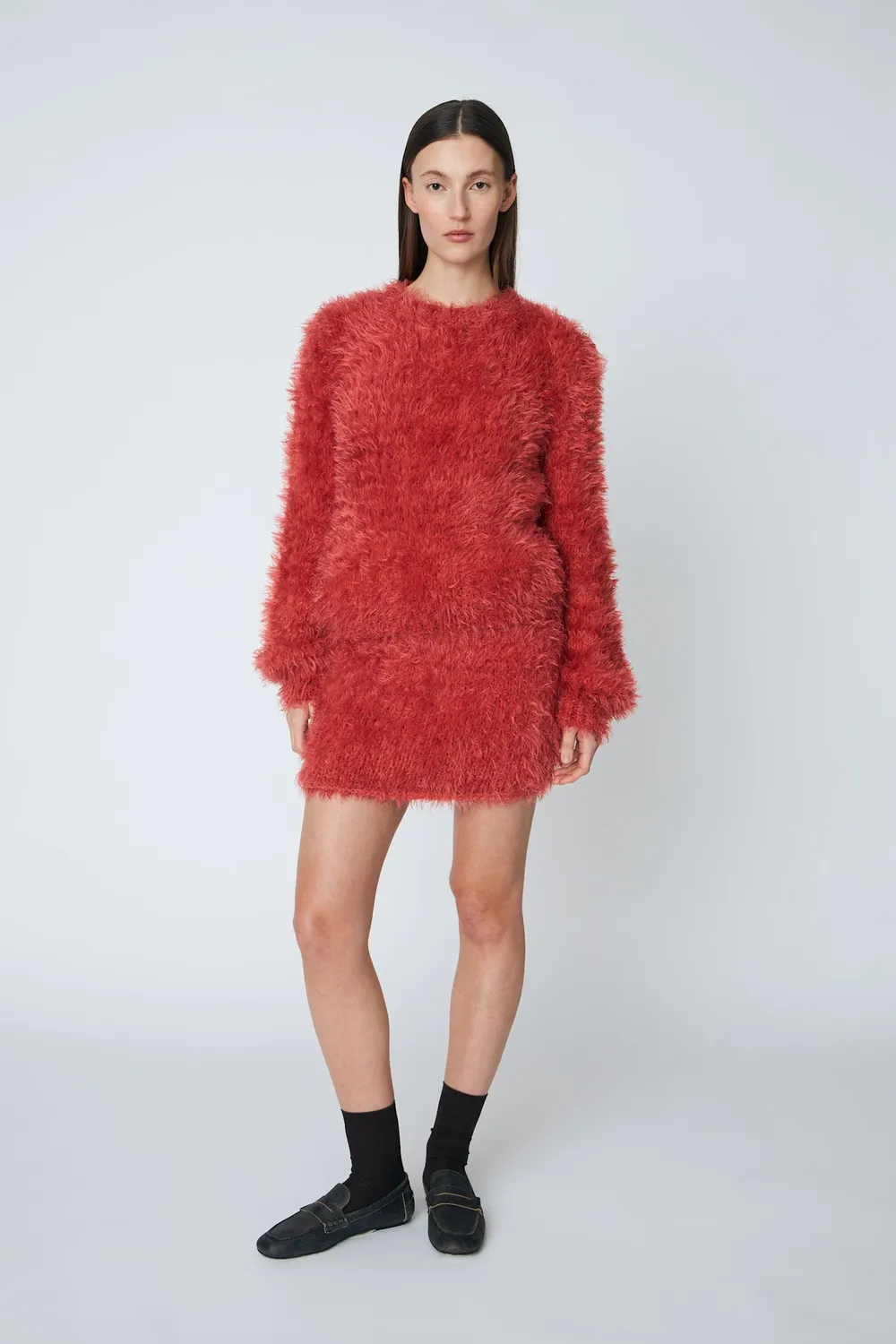 DAWNXDARE Babs pullover strik 337 garnet rose fluffy