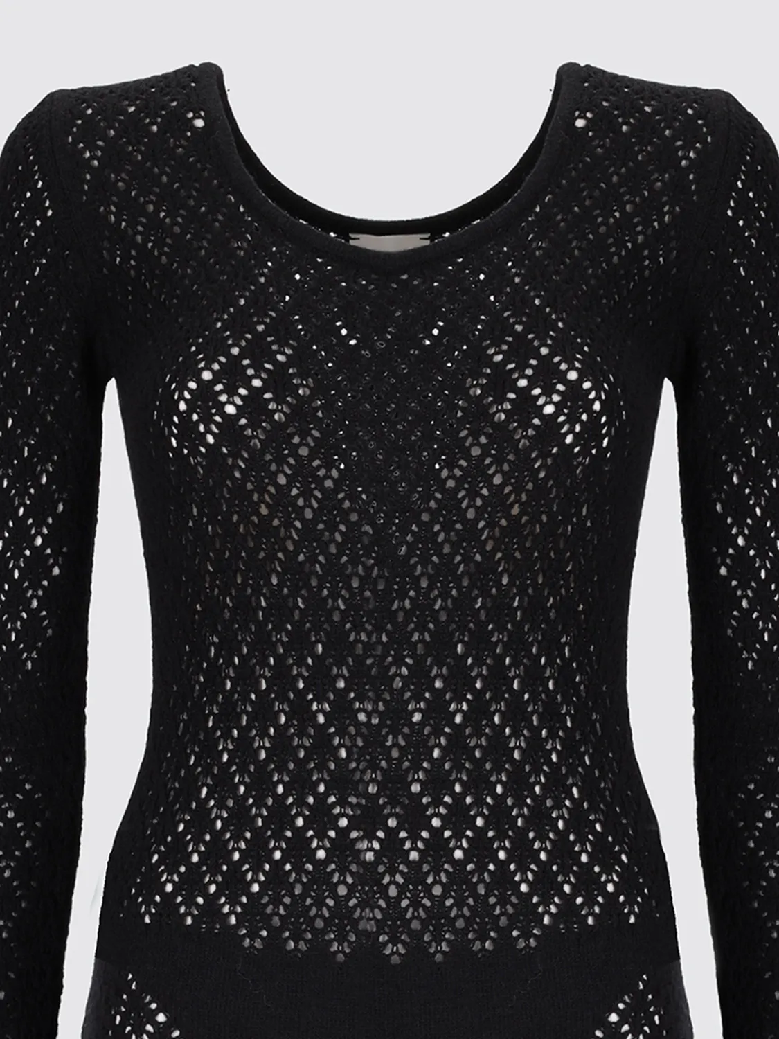 Laneus jumpsuit sort åbenstrik uld