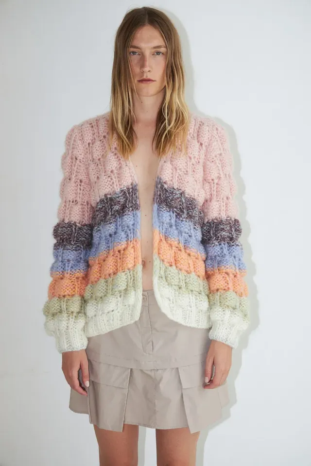 DAWNXDARE Arena Rainbow 820 Pastel Rainbow cardigan mohair