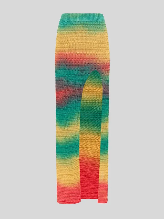 Laneus Maxi Rainbow strikket nederdel flerfarvet bomuld