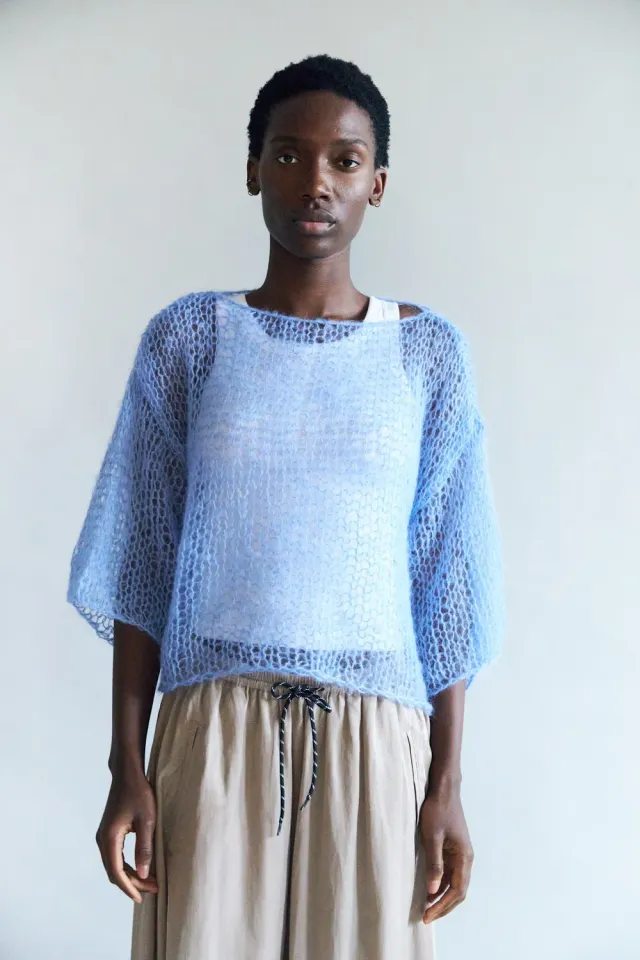 DAWNXDARE LILY 630 BLUE pullover blå mohair uld