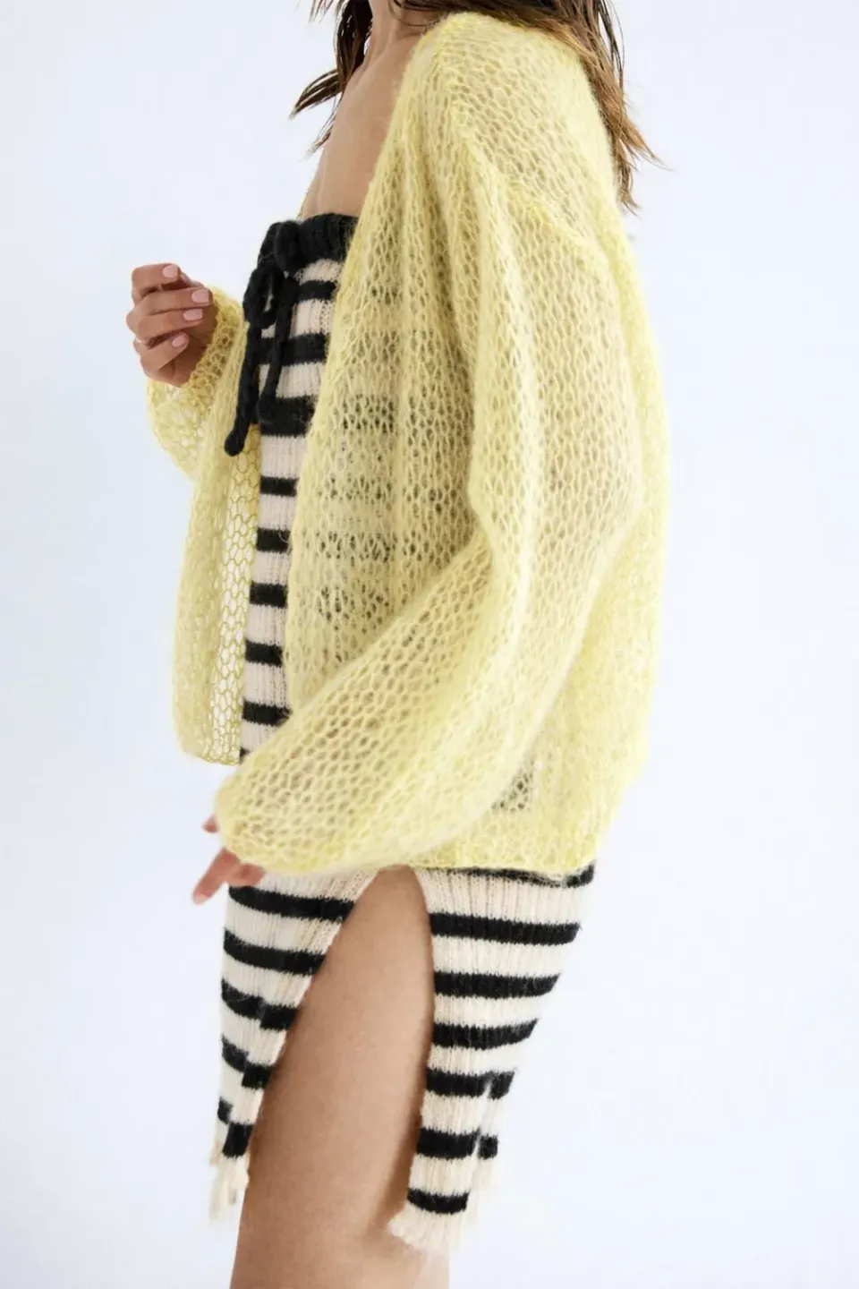 DAWNXDARE Gina-Two 117 Yellow cardigan gul mohair