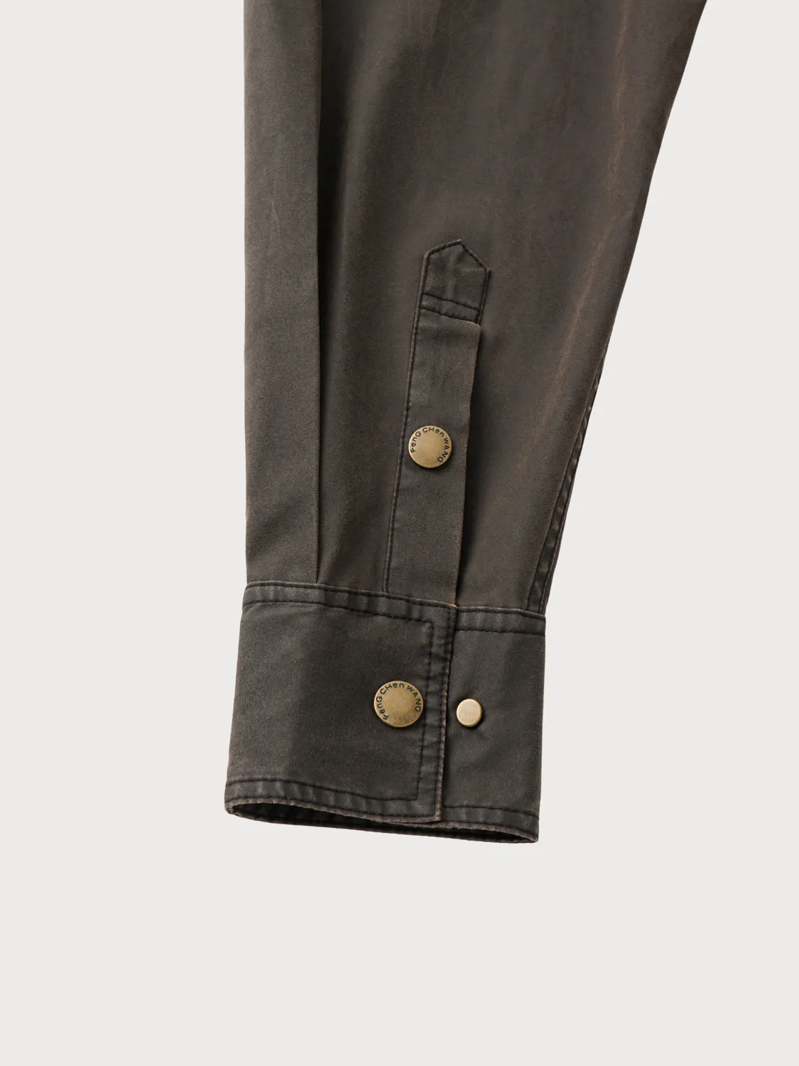 Feng Chen Wang Washed Workwear skjorte lommer