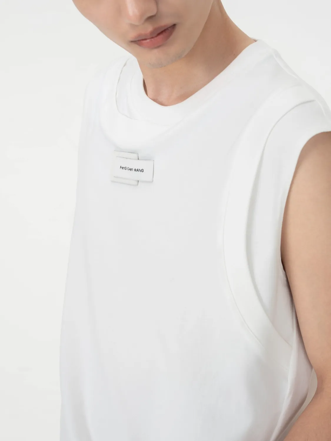 Feng Chen Wang 2 in 1 White Loose-Fit Tank Top hvid bomuld