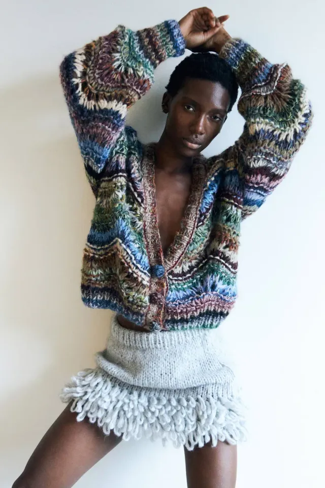 DAWNXDARE Esmeralda Cardigan strikcardigan 990 dark multi mohair