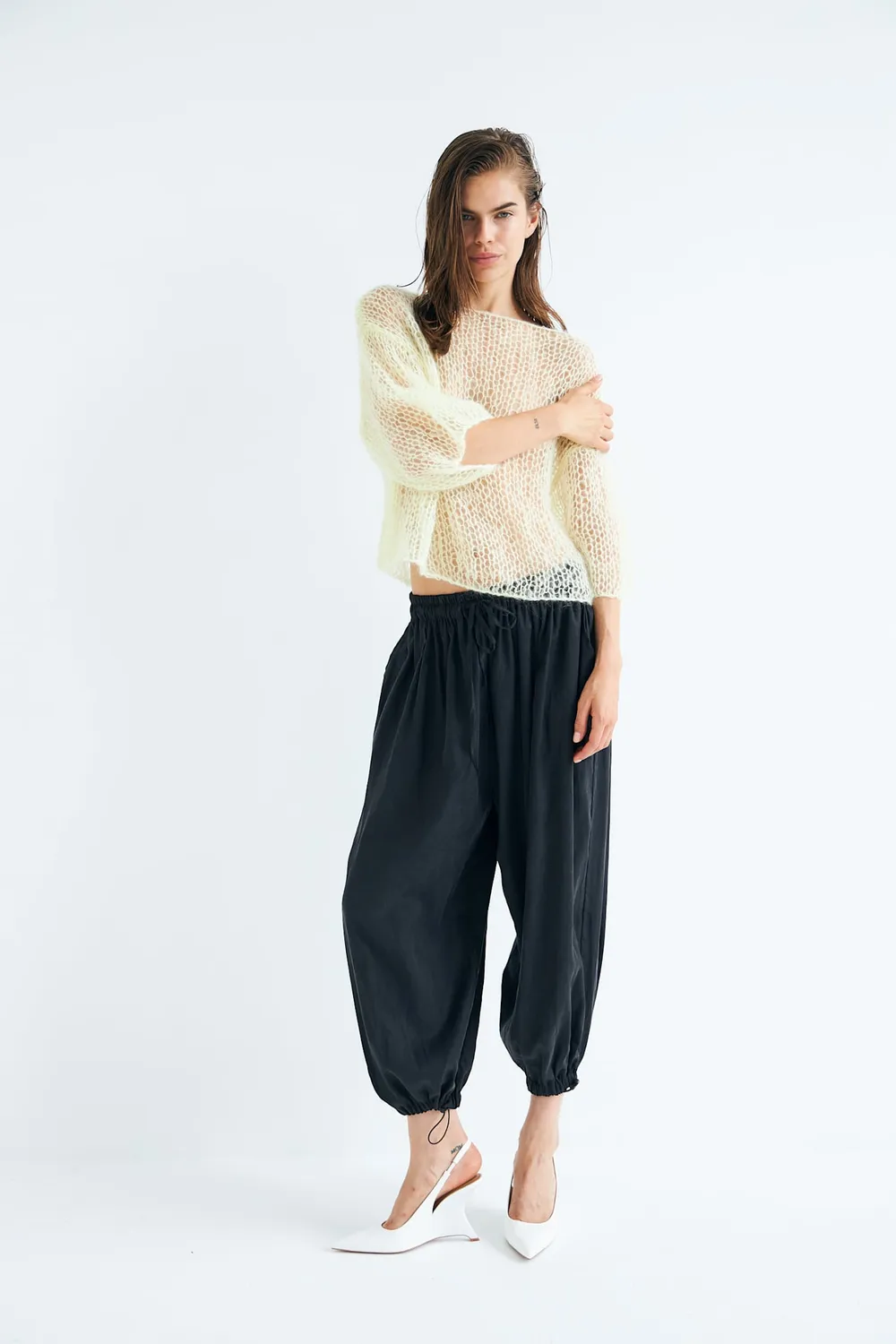 DAWNXDARE Lily pullover gul mohair cropped