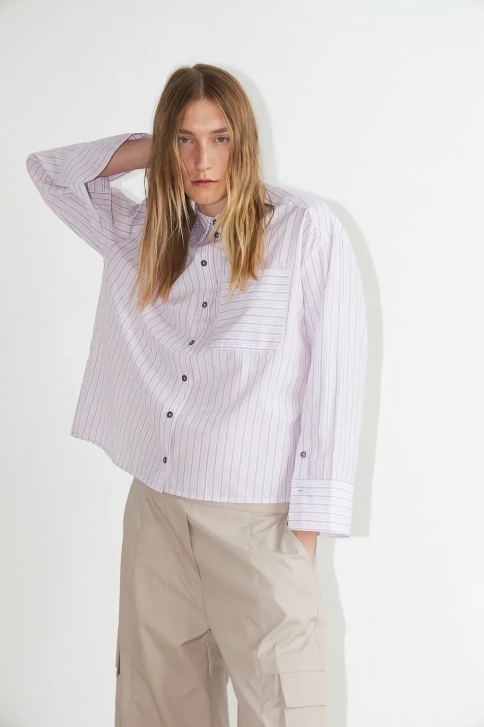 Dawnxdare Abbie skjorte 203 Baby Pink stribet