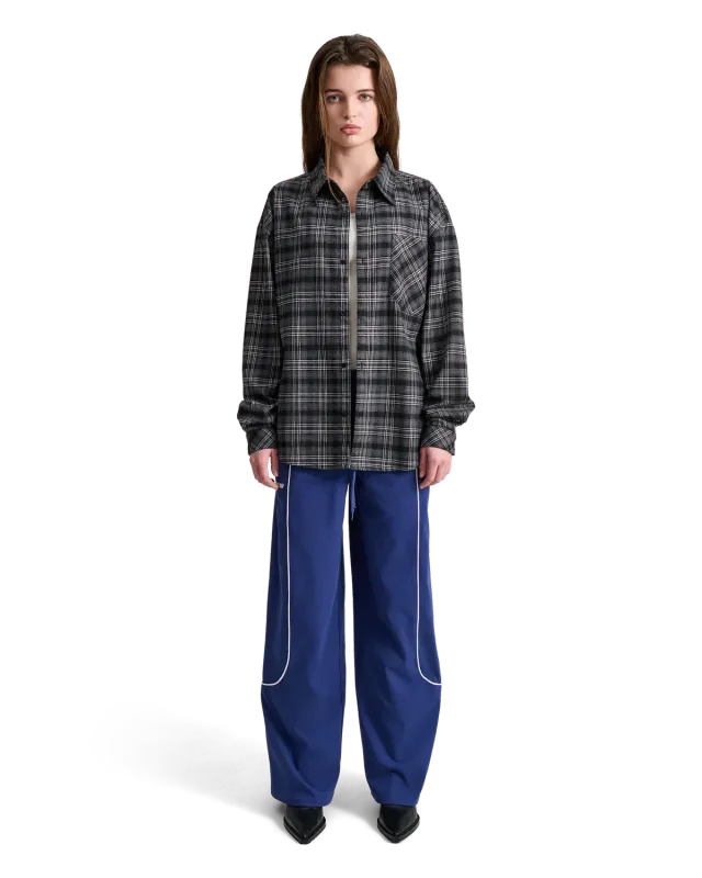 Alis Syril skjorte grey black tartan oversized