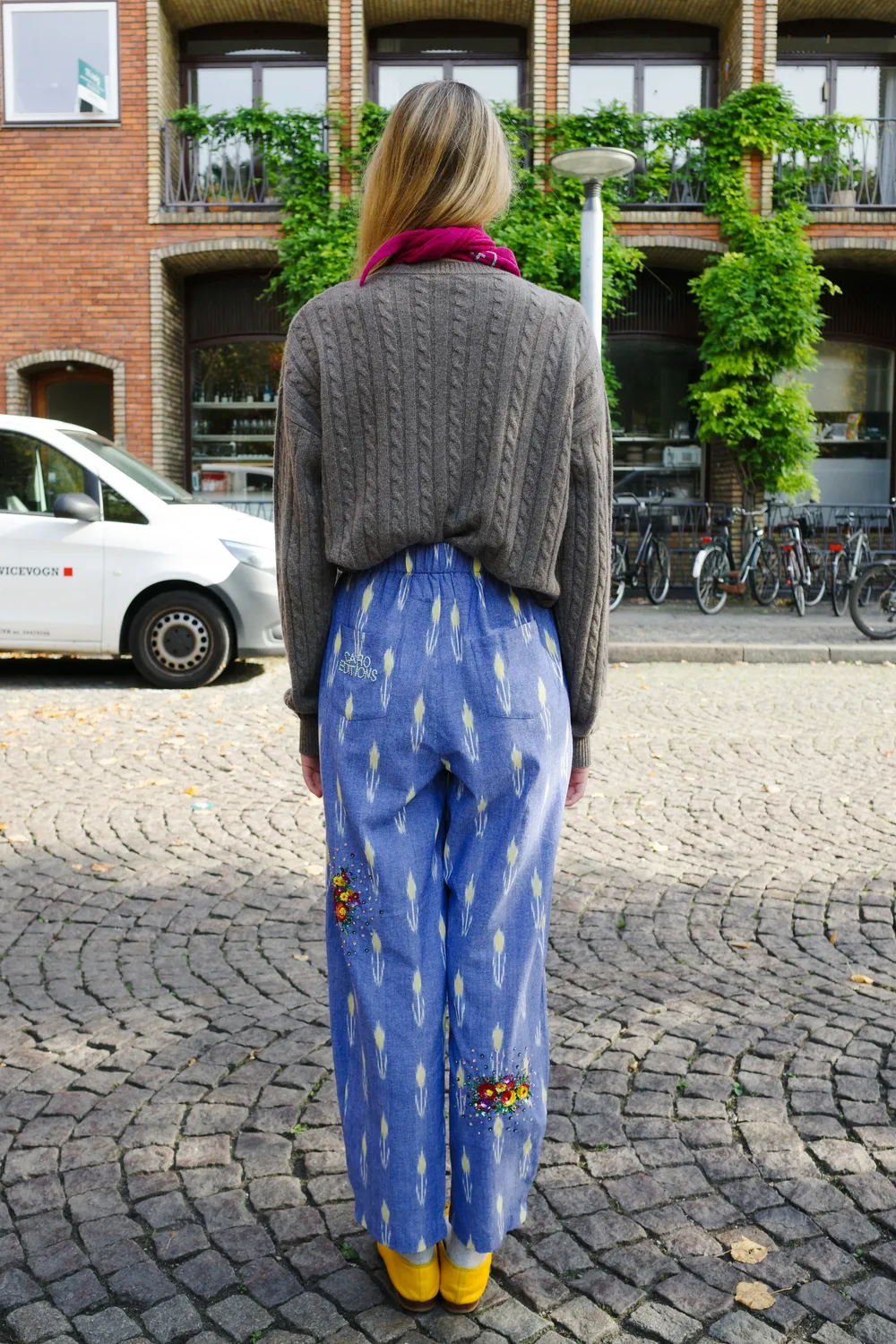 Caro Editions Coco Light Blue Ikat bukser lyseblå bomuld