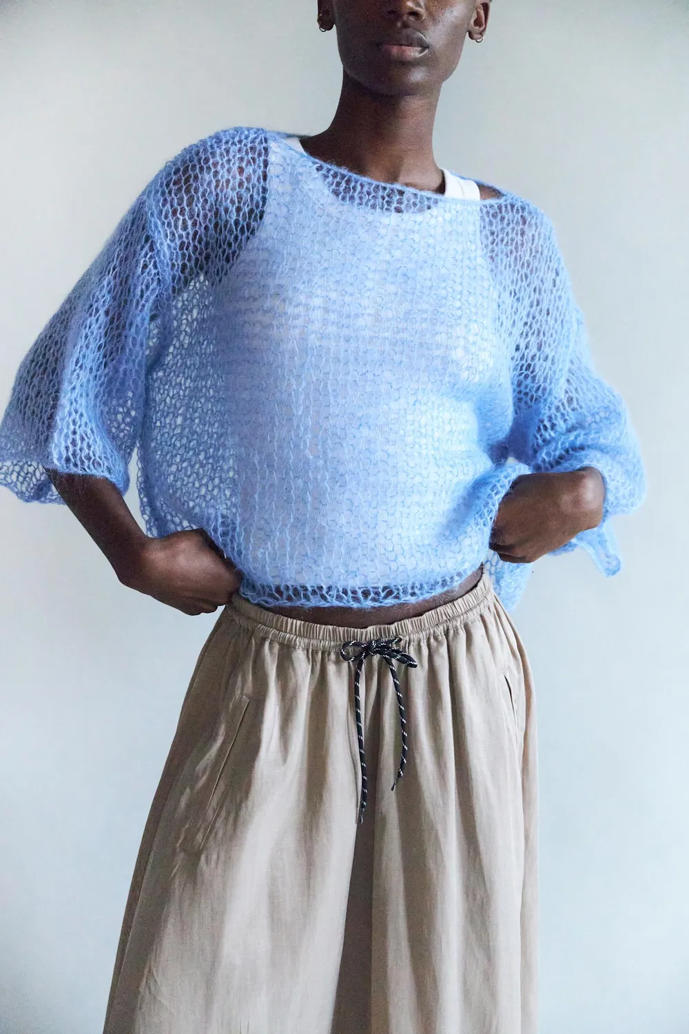 DAWNXDARE LILY 630 BLUE pullover blå mohair uld