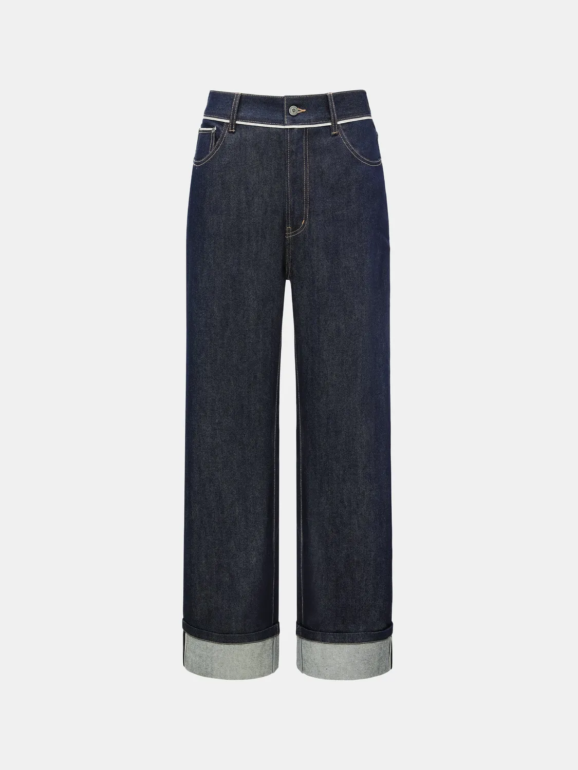 Feng Chen Wang Straight-Leg jeans mørkeblå opslag