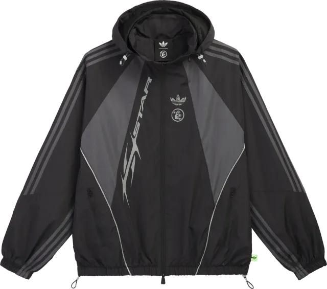 Hellstar Tracksuit jakke sort nylon oversized