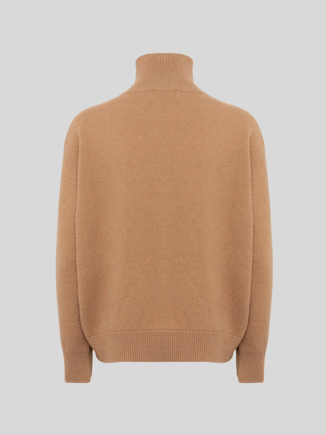 Laneus Wool Cashmere Boxy Turtleneck rullekrave camel merino