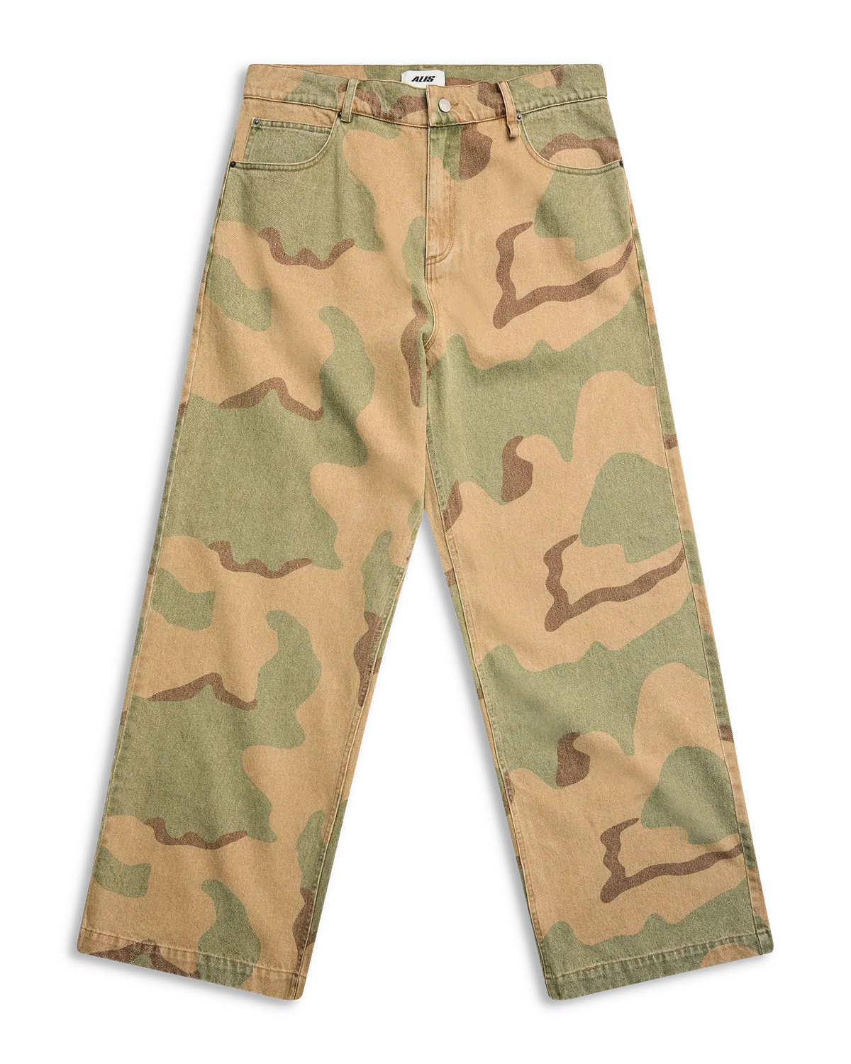 Alis Bam jeans wide fit camouflage bomuld