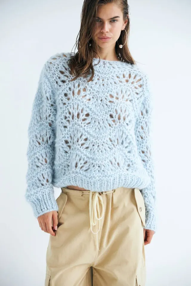 DAWNXDARE ELLA striktrøje 621 ICE BLUE pastel