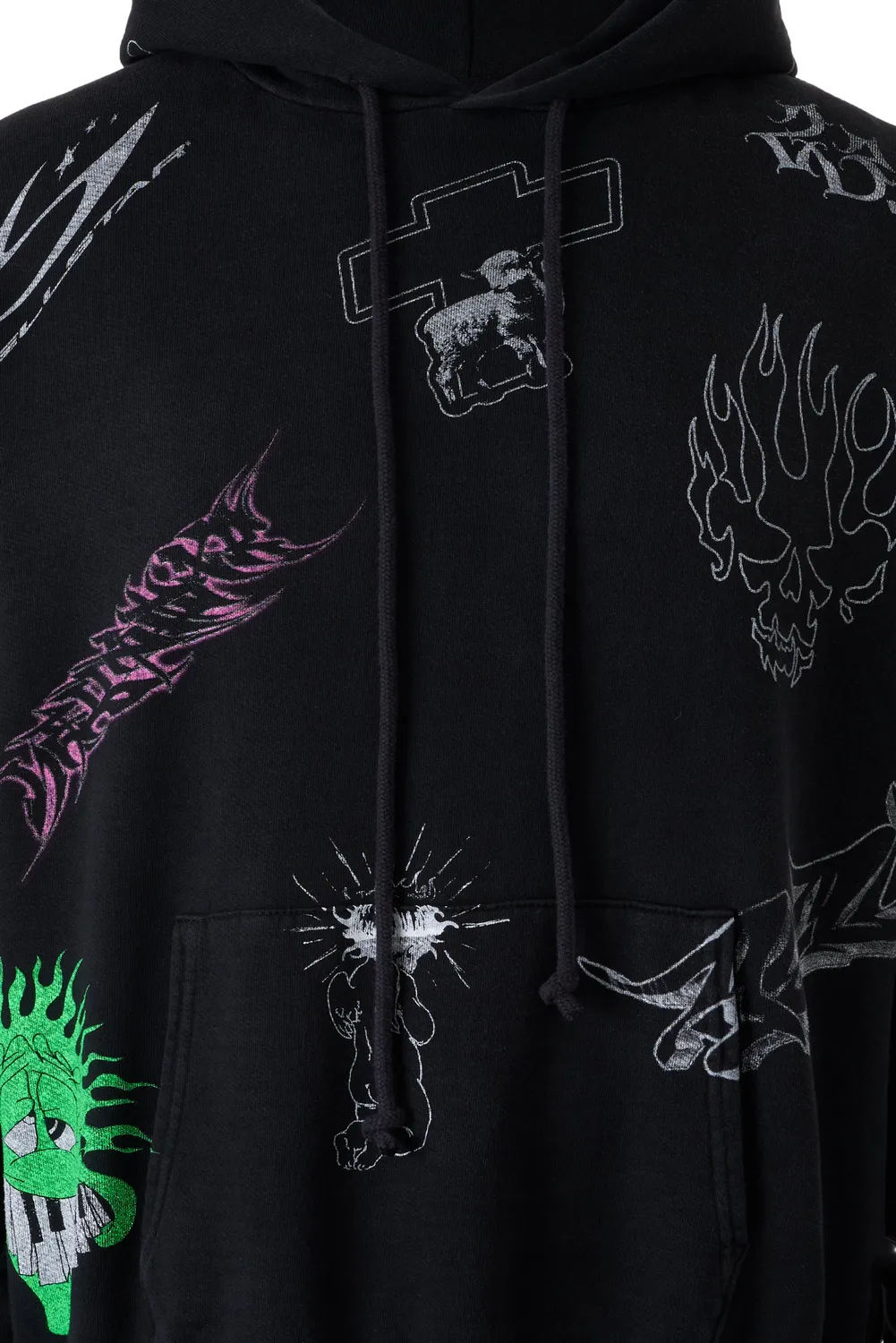 Hellstar Graffiti HSS26HD7-BLK hoodie sort print