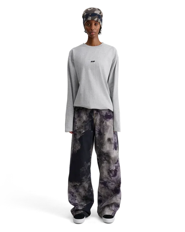 Alis Joshua langærmet t-shirt Grey Melange bomuld