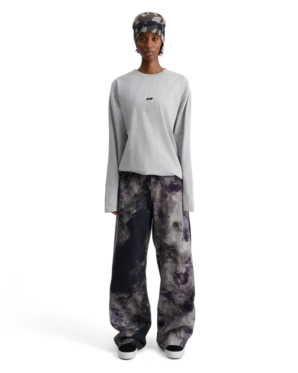 Alis Joshua langærmet t-shirt Grey Melange bomuld