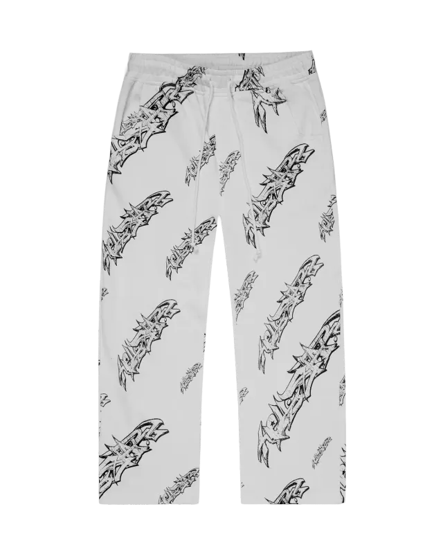 Hellstar Graffiti HSSS26SW3 sweatpants hvid baggy