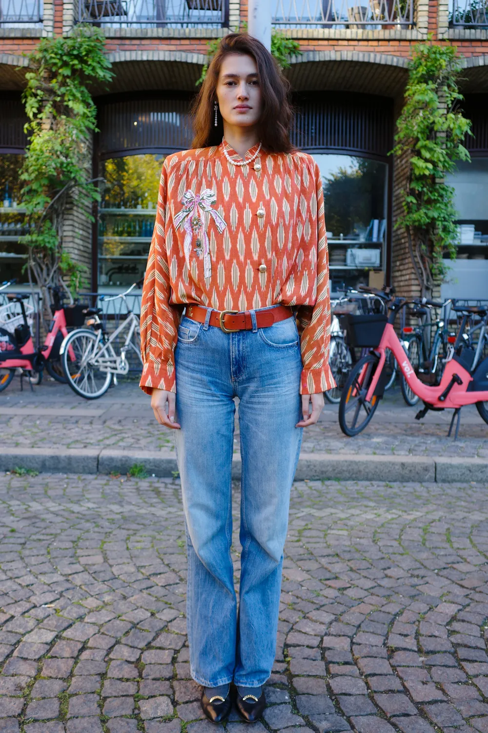 Caro Editions Susan Brown Ikat skjortejakke brun bomuld