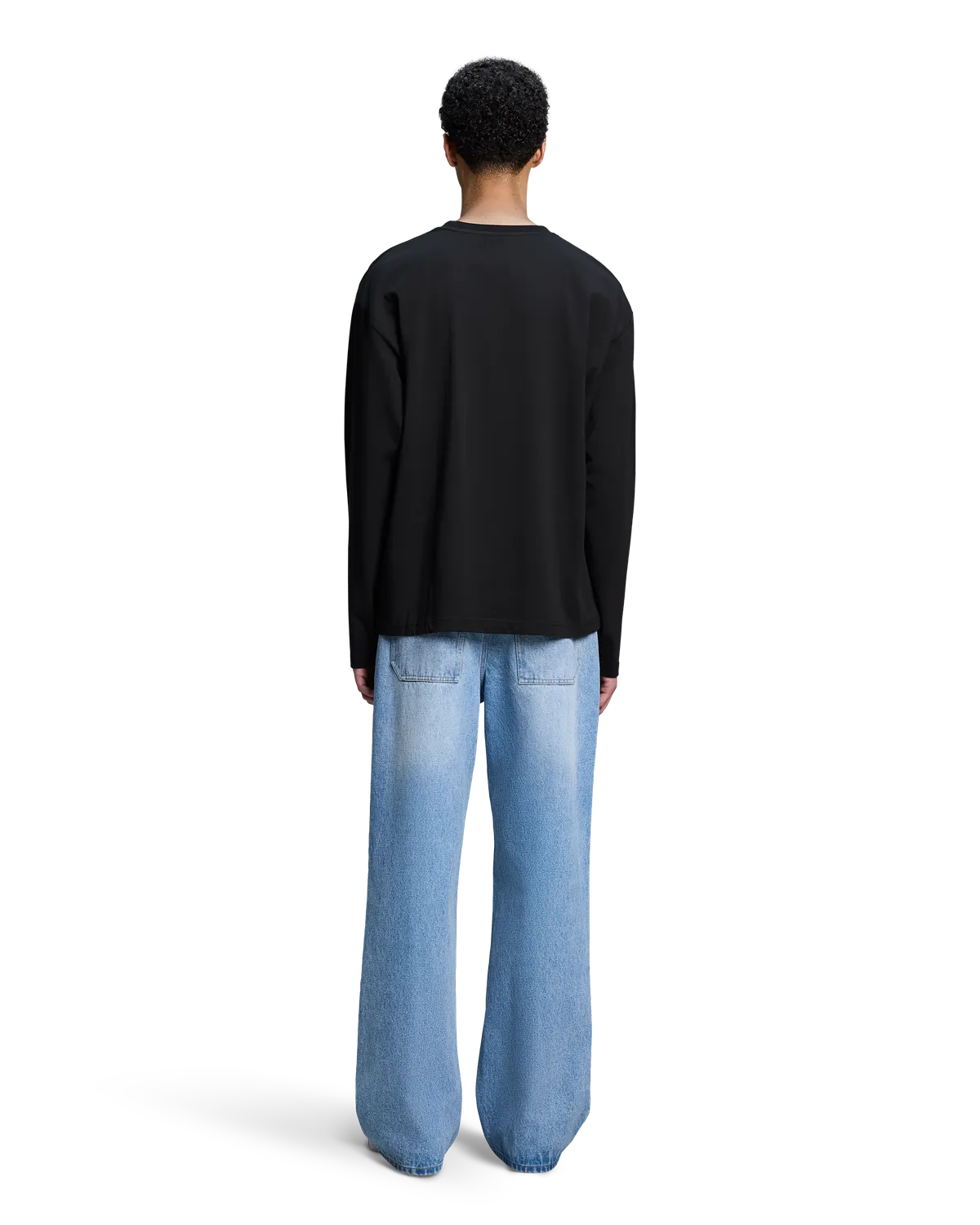 Alis Joshua langærmet t-shirt Solid Black bomuld