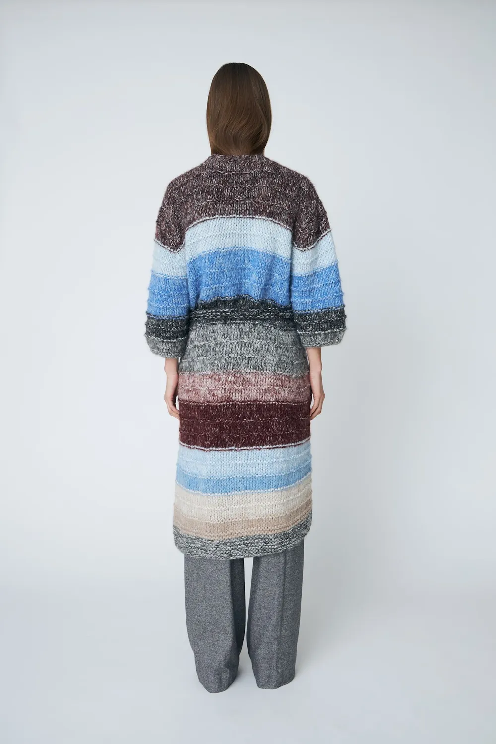 DAWN x DARE FLORENCE CARDIGAN lang midnight raisin bælte