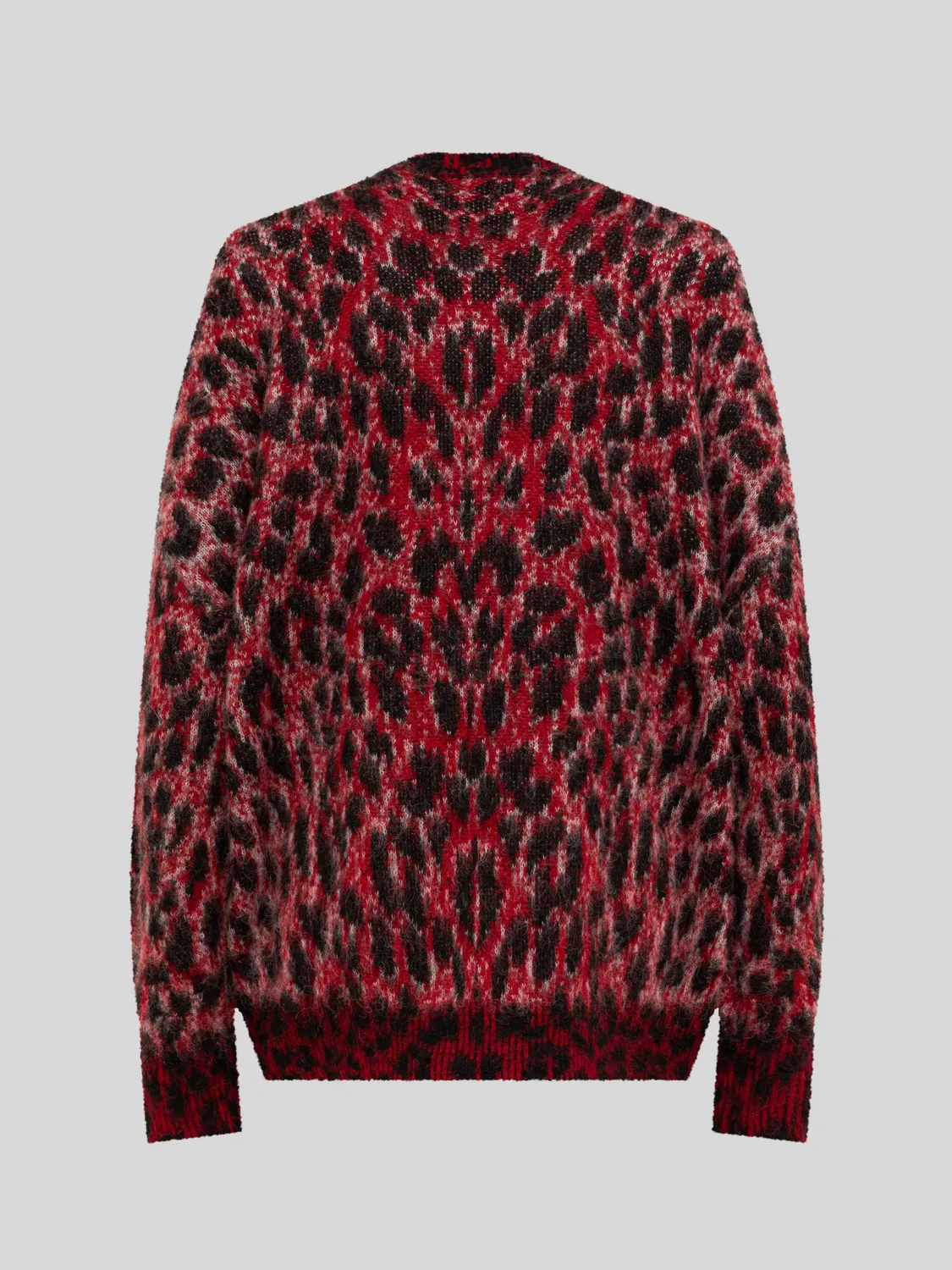 Laneus Brushed Spotted Knit Oversized Cardigan rød alpakamix