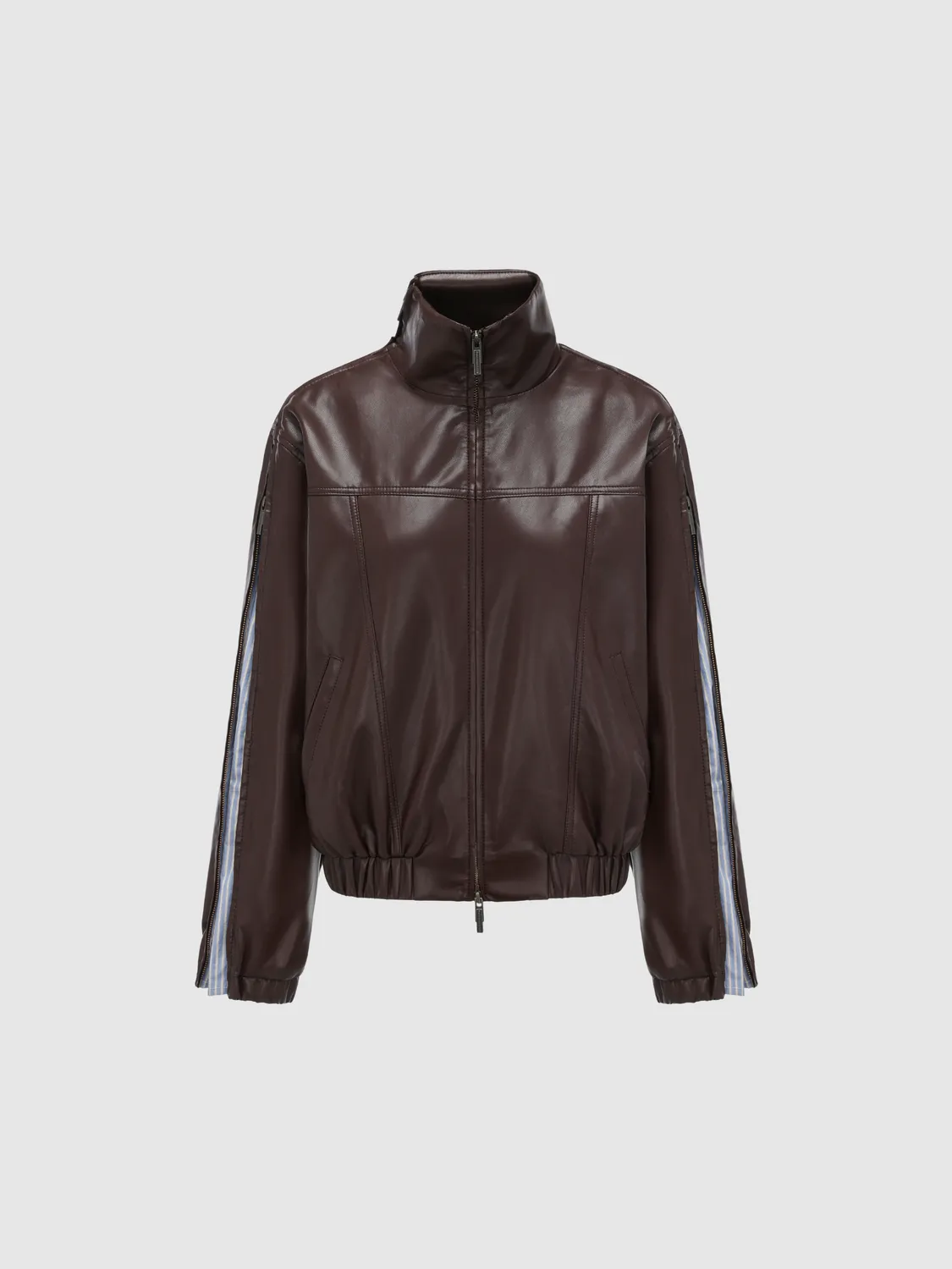 Feng Chen Wang Striped Panel Zip jakke S brun