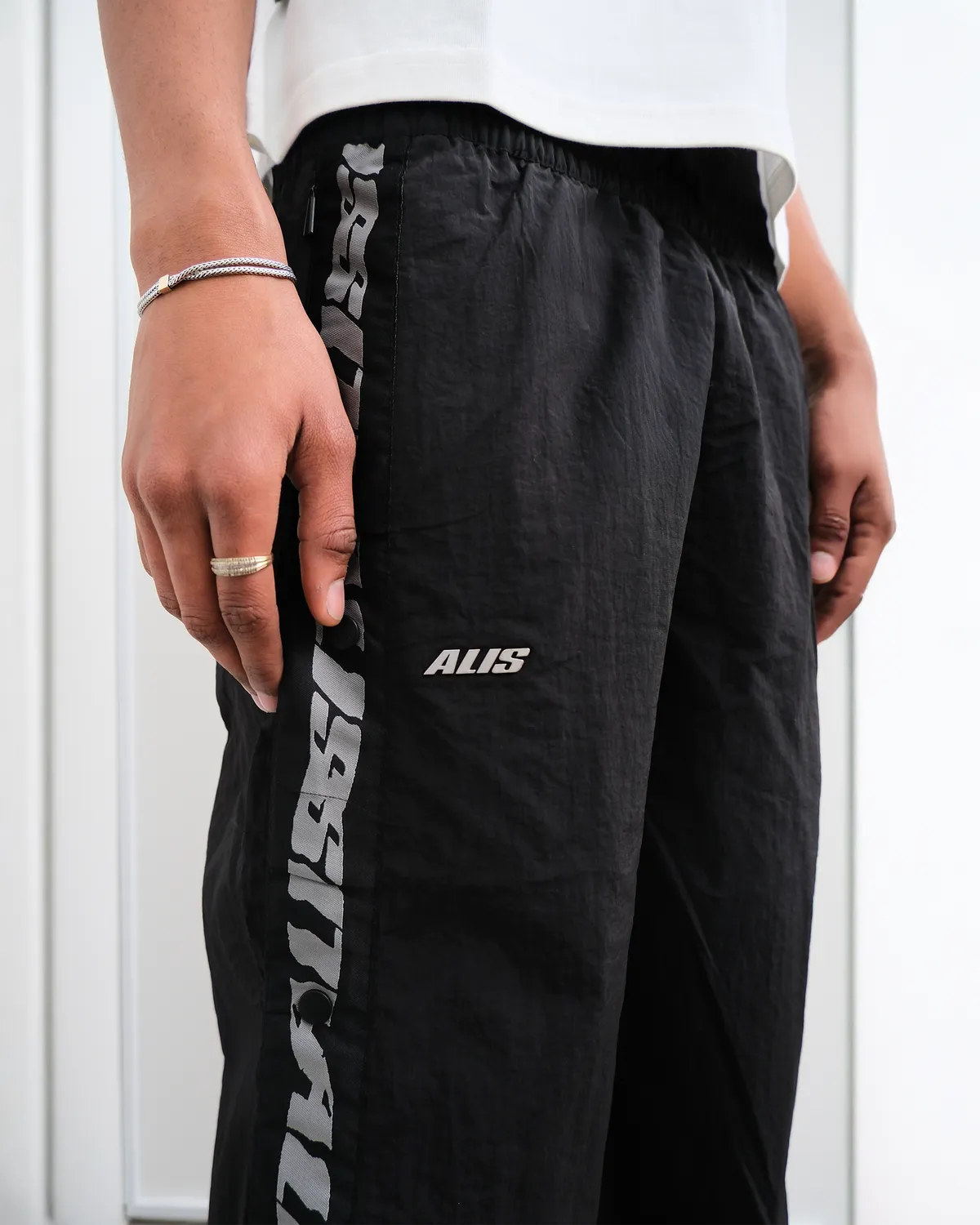 Alis Teefey Track Pants Logo Tape joggingbukser sort nylon