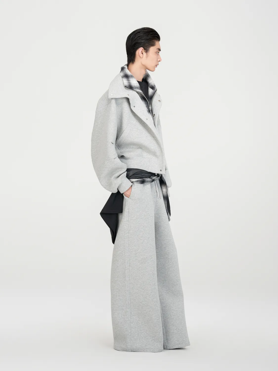 Feng Chen Wang Scuba Knit Jakke Grå 2-i-1 Lagdelt