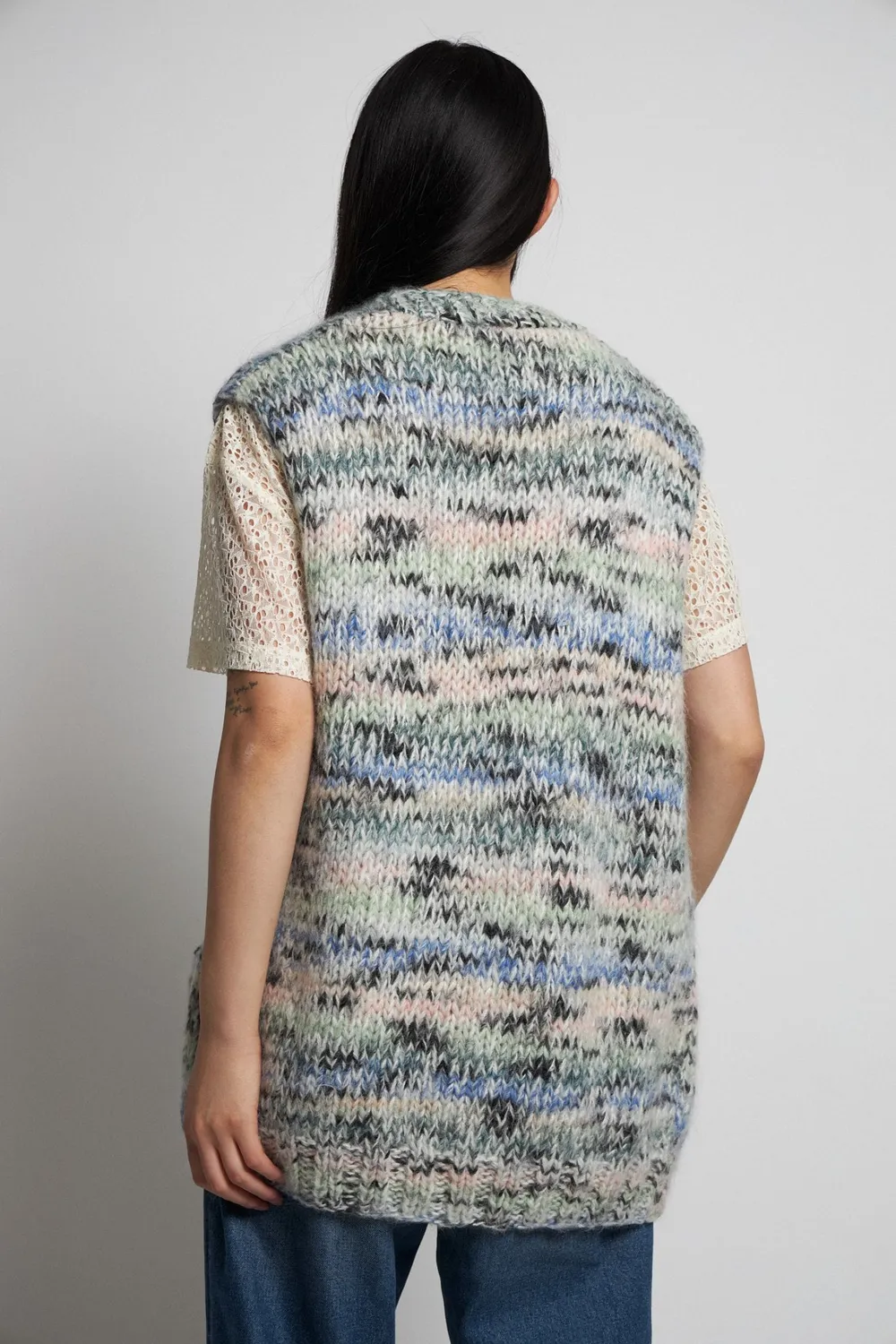 Dawn x Dare Coyto strikvest chalk multi mohair