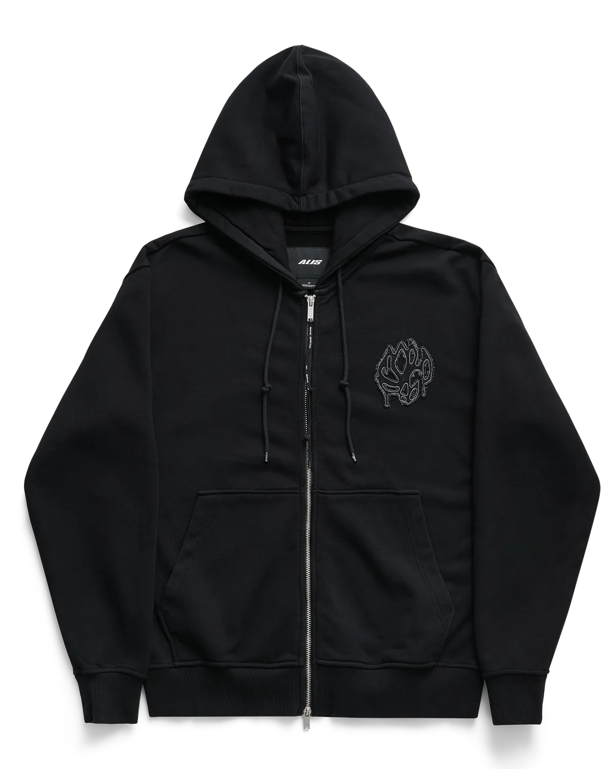 Alis Aaron hoodie faded black XS-XL lynlås