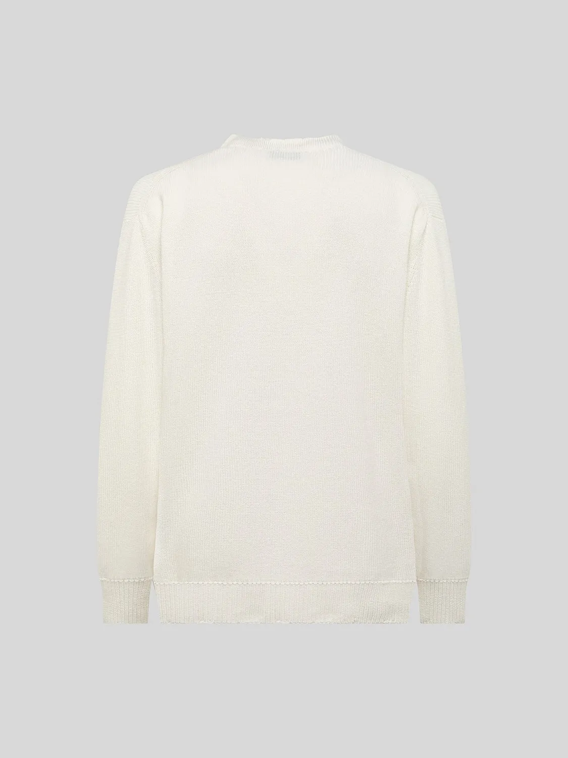 Laneus Crew Neck Sweater striktrøje isgrå bomuld