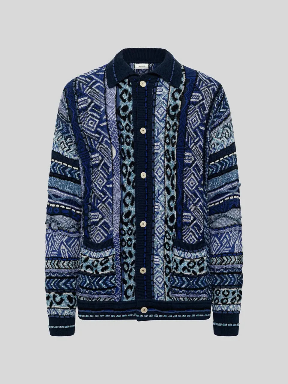 Laneus cardigan blå oversize bomuld