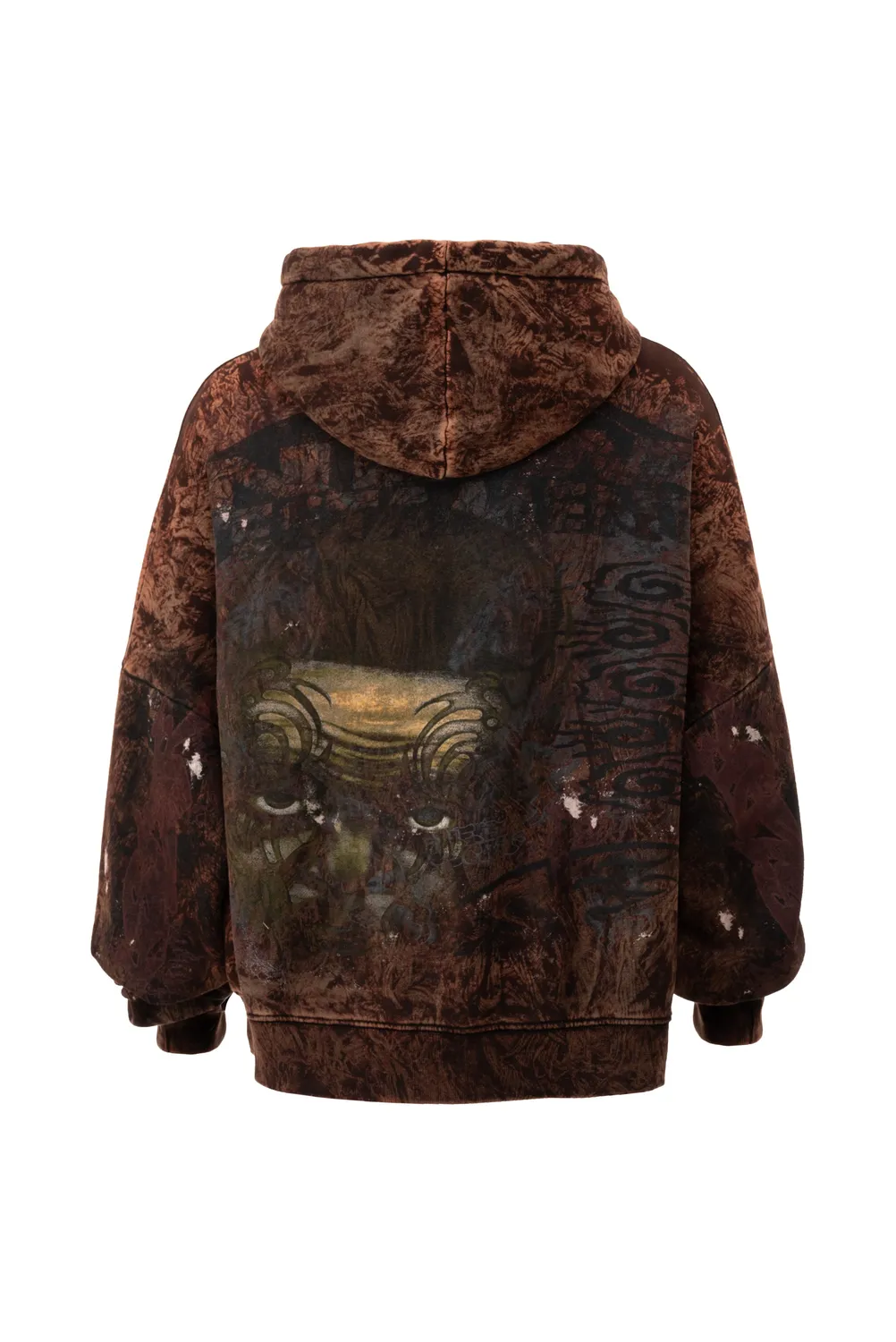 Hellstar HStar Graffiti hoodie brun oversized fleece