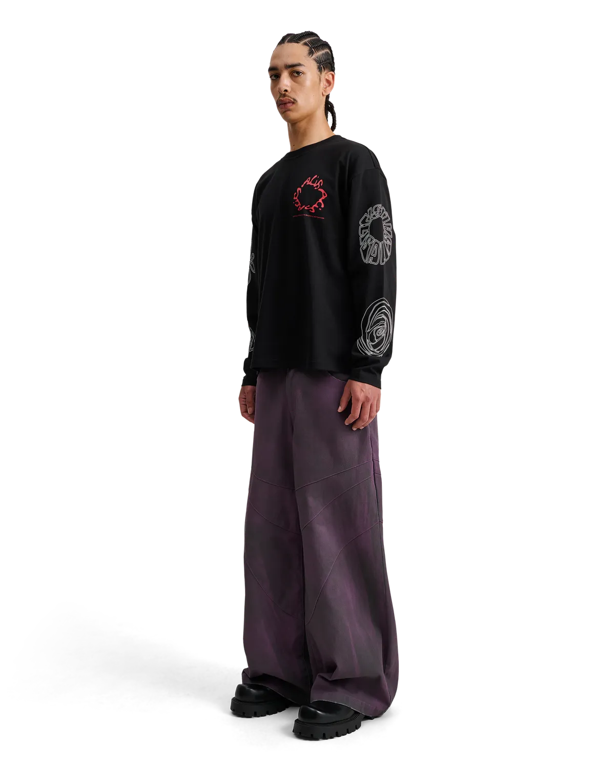 Alis Joshua langærmet t-shirt grafik solid black