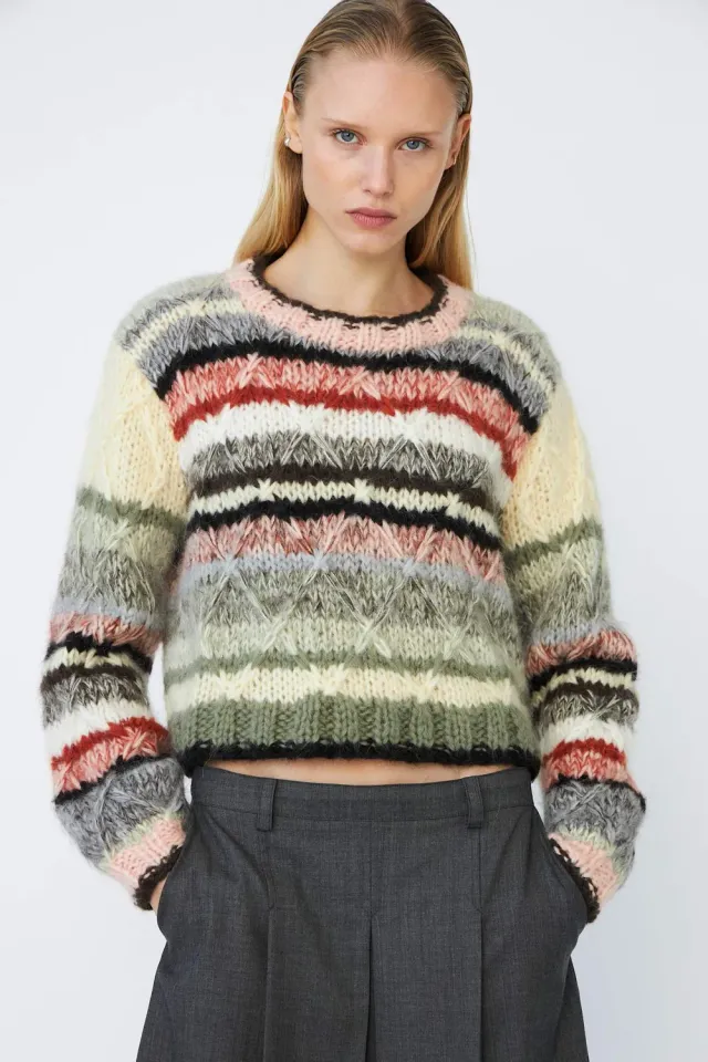 DAWNXDARE Bella striktrøje 993 wooden cropped