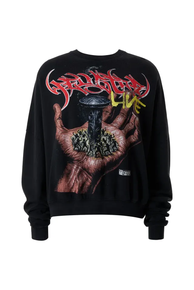 Hellstar Live crewneck sweatshirt sort vintage fleece