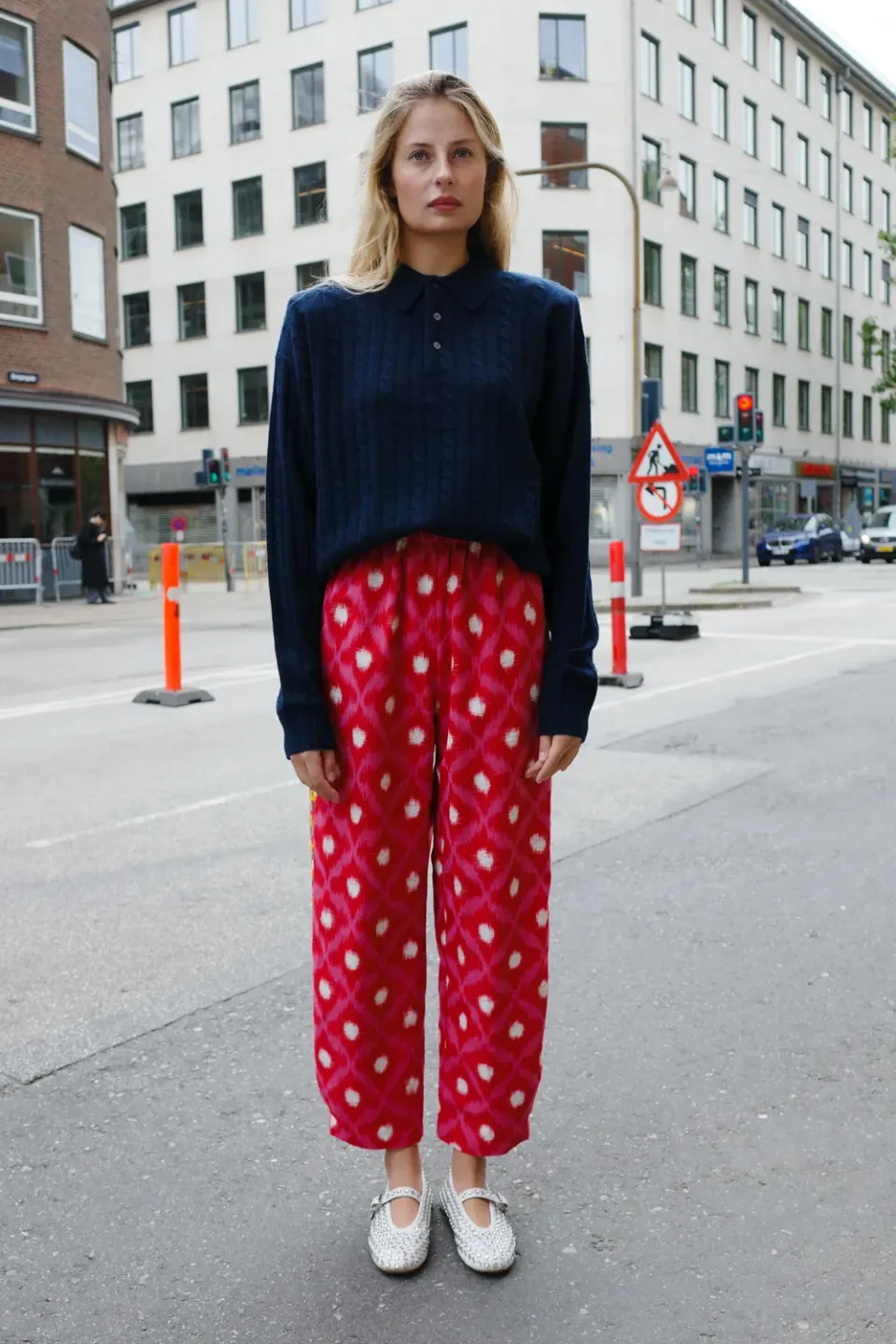 Caro Editions Coco Pants bukser rød ikat broderi