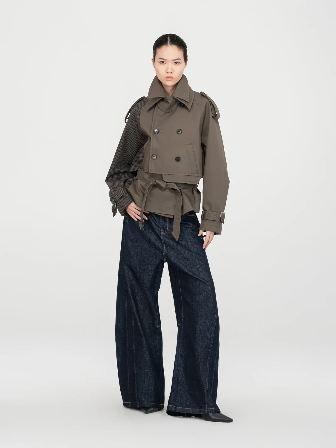 Feng Chen Wang Navy Glitter Denim Pants jeans navy