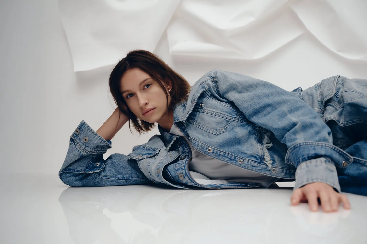 Lee x Feng Chen Wang denimskjorte dame langærmet
