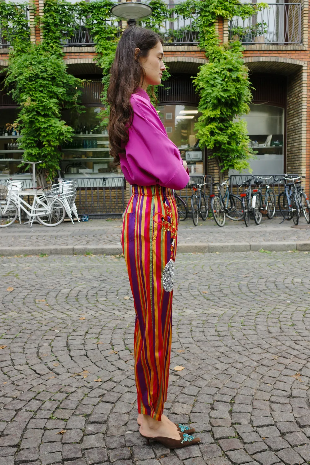 Caro Editions Coco bukser stribet klovn silke