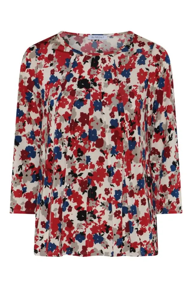 IN FRONT Lucette bluse jersey med print