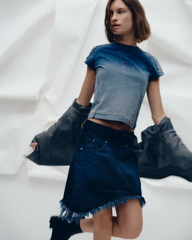 Lee x Feng Chen Wang Women denimnederdel mørk asymmetrisk