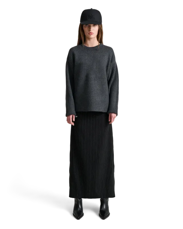 Alis Ledley Rib striktrøje Dark Grey pullover